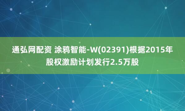 通弘网配资 涂鸦智能-W(02391)根据2015年股权激励计划发行2.5万股
